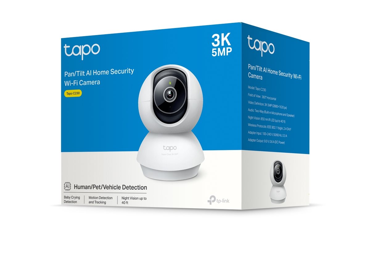 TP-LINK Pan/Tilt AI Home Security Wi-Fi Camera 3K 5MP 2880x1620 2.4GHz