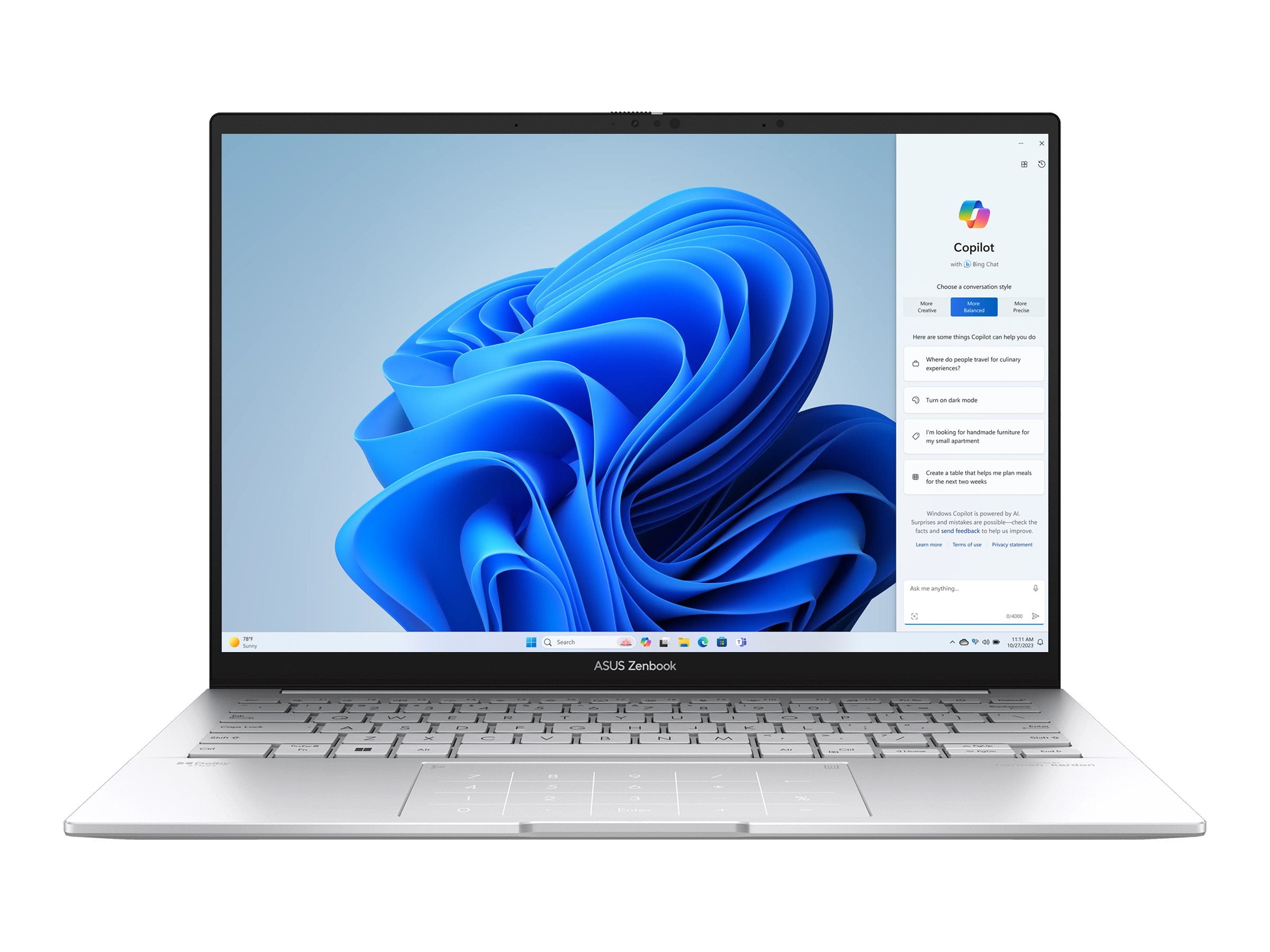 ASUS Zenbook UX3405CA-DICQD1063X Intel Core Ultra 5 225H 14p WUXGA LPDDR5X 16Go 512Go PCIE G4 SSD Intel Arc Graphics W11P Silver