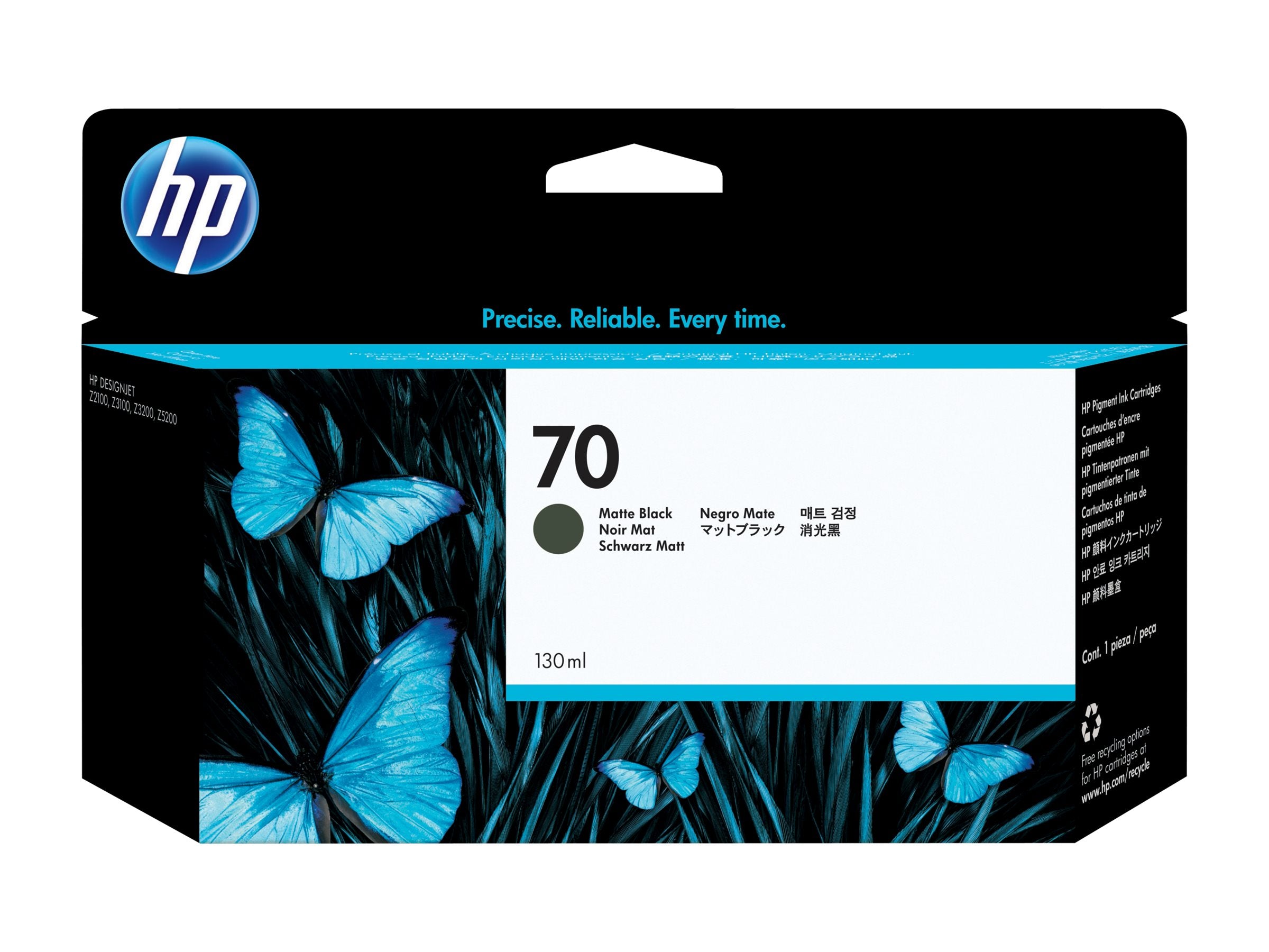 HP 70 original Ink cartridge C9448A matte black standard capacity 130ml 1-pack with Vivera Ink cartridge