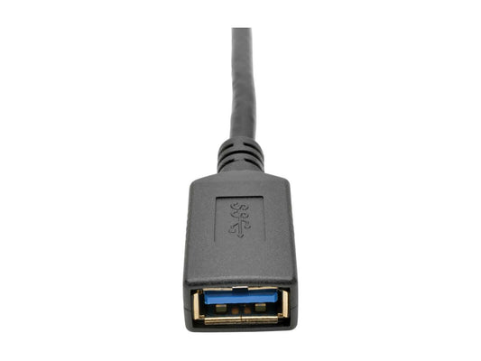 EATON TRIPPLITE USB-C to USB-A Adapter M/F USB 3.1 Gen 1 5Gbps Thunderbolt 3 Compatible 6-in. 15.24 cm