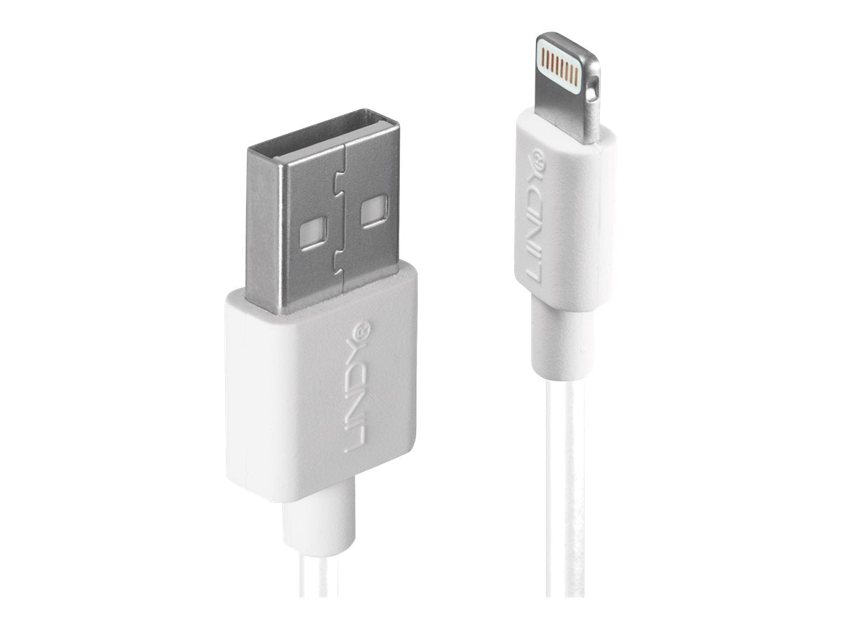 LINDY 0.5m USB to Lightning Cable white Charge and sync Cable for iPhone iPad & iPod