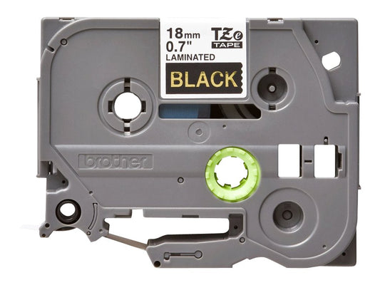 BROTHER P-TOUCH TZE-344 gold sur noir  18mm