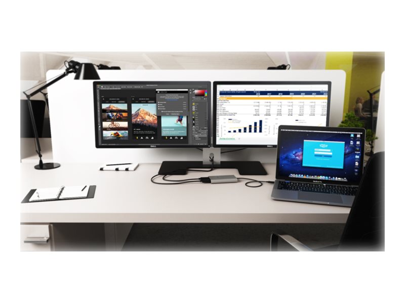 I-TEC THUNDERBOLT3 Dual DP Video Adapter for Thunderbolt3 MacOS and Windows supports 1x5K 60Hz Monitor or 2x4K 60Hz Monitor