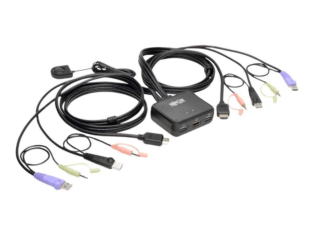 EATON TRIPPLITE 2-Port USB/HD Cable KVM Switch with Audio/Video Cables and USB Peripheral Sharing KVM audio USB switch 2xKVM USB