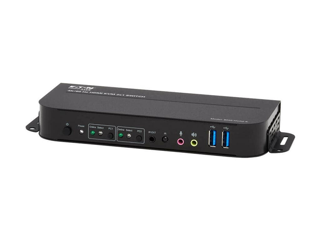 EATON TRIPPLITE HDMI KVM 2-Port 4K 60Hz 4 4 4 HDR HDCP 2.2 Support IR Remote and USB Cables KVM/audio/USB switch 2 x KVM