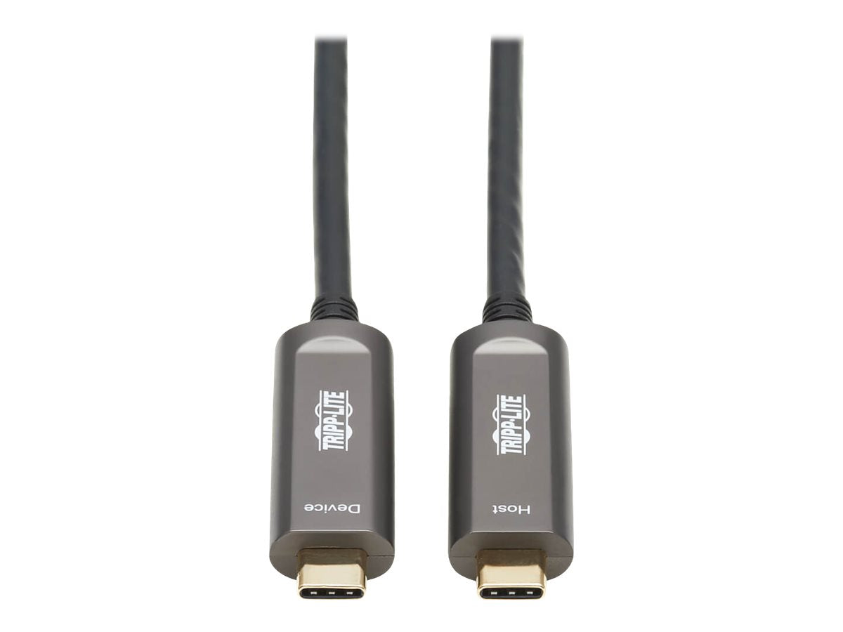 EATON TRIPPLITE USB-C AOC Cable M/M - USB 3.2 Gen 2 10 Gbps Plenum-Rated Fiber Active Optical Cable - Black 10m