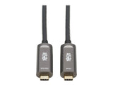 EATON TRIPPLITE USB-C AOC Cable M/M - USB 3.2 Gen 2 10 Gbps Plenum-Rated Fiber Active Optical Cable - Black 10m