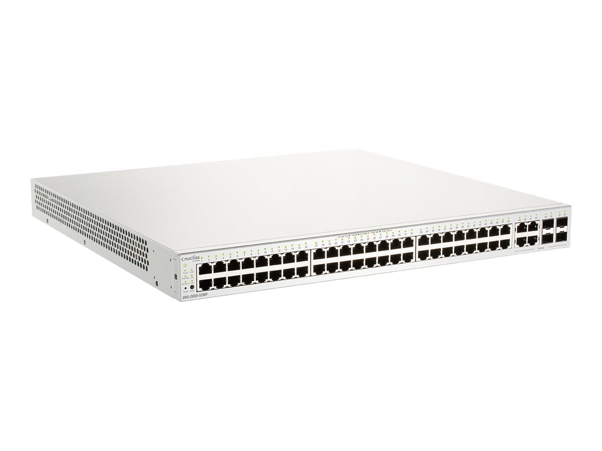 D-LINK Nuclias Switch 52xGE-ports PoE+ Smart Managed incl 4x1G Combo 370Ww/1Yr Lic