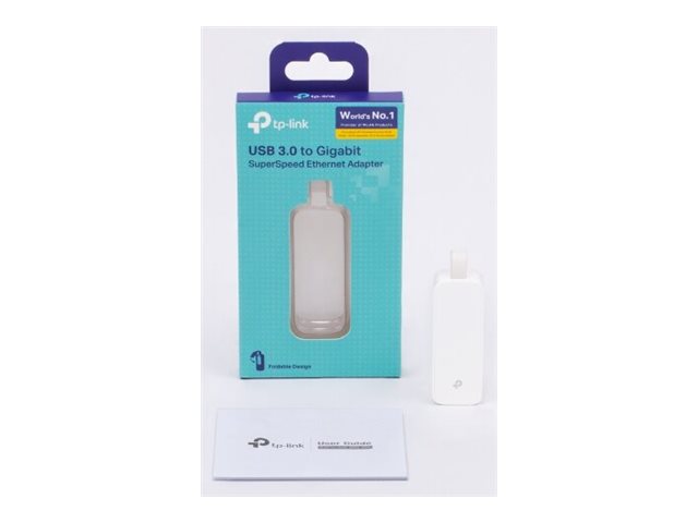 TP-LINK USB 3.0 to Gigabit Ethernet Adapter, 1 port USB 3.0 connector and 1 port Ethernet port