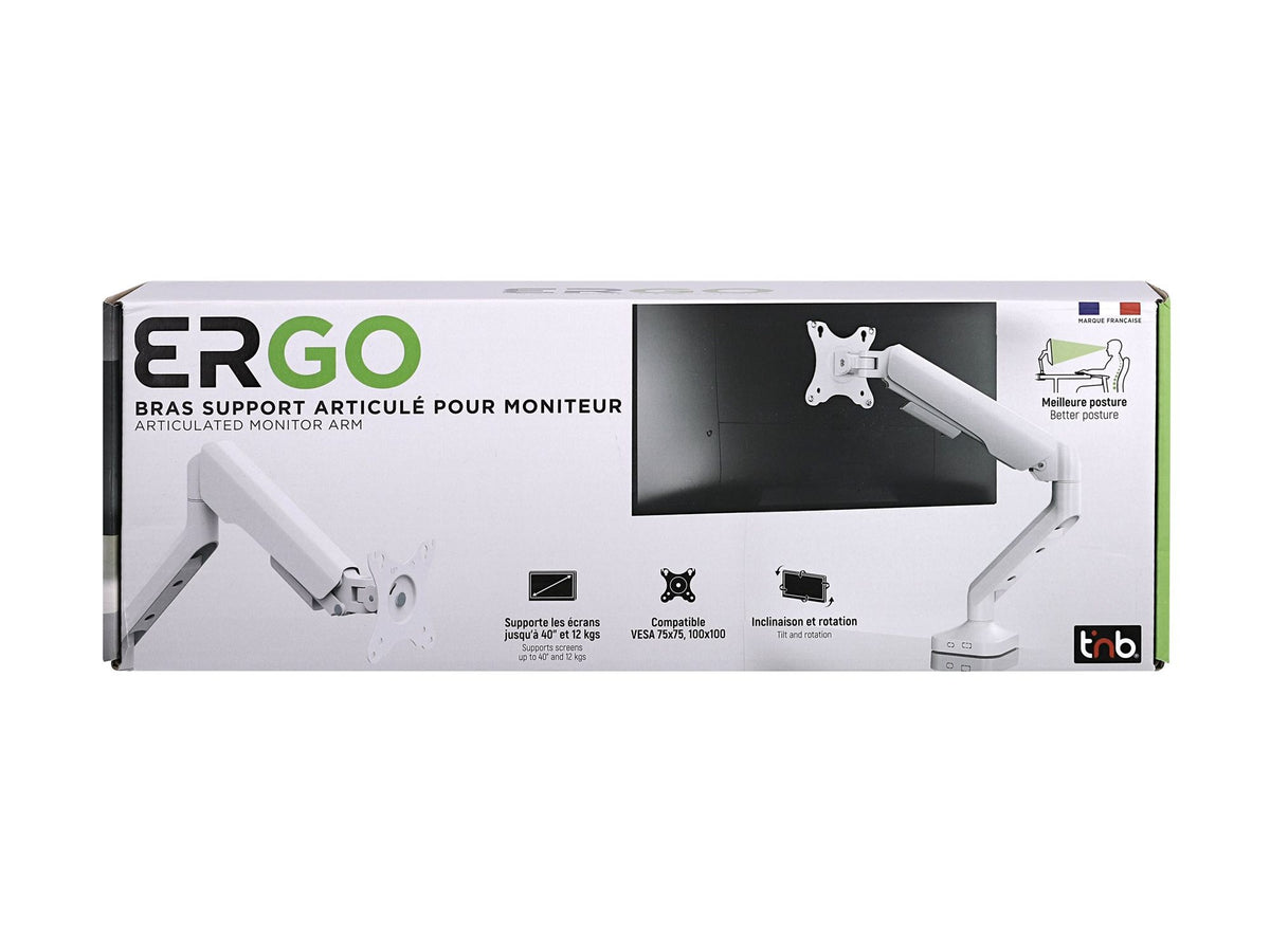 TNB ERGO - Bras support articulé pour moniteur - blanc