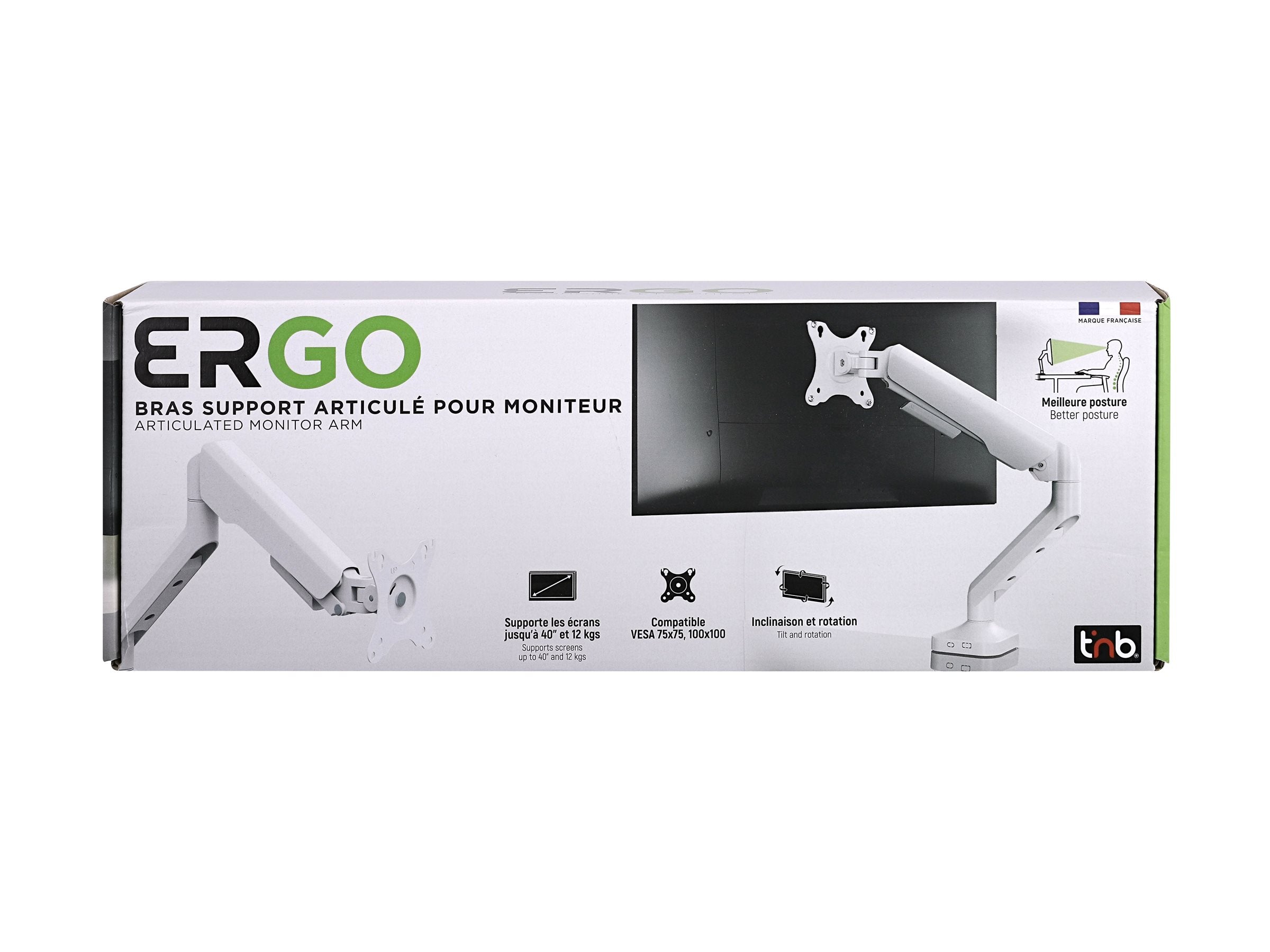 TNB ERGO - Bras support articulé pour moniteur - blanc