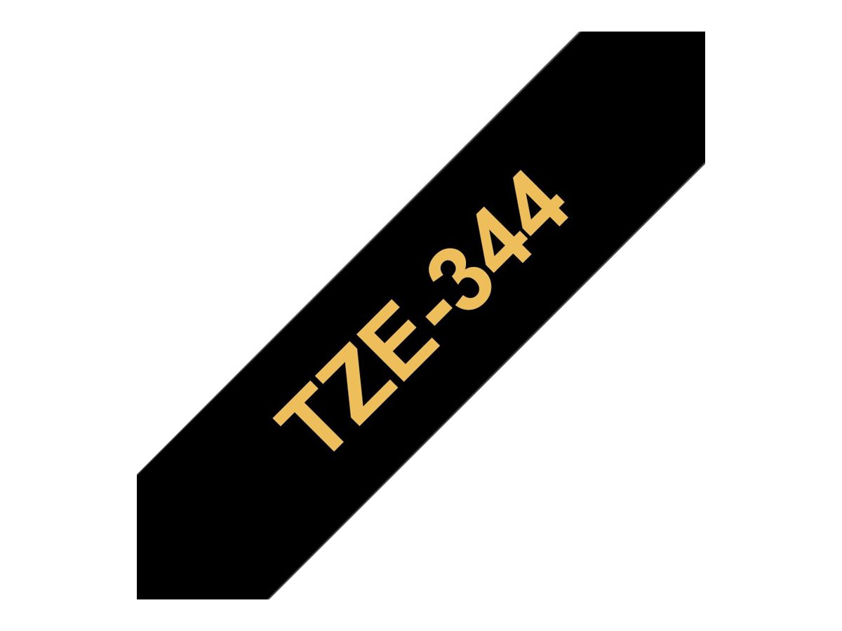 BROTHER P-TOUCH TZE-344 gold sur noir  18mm