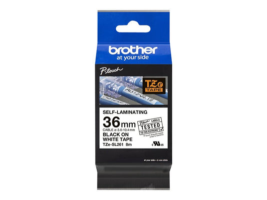BROTHER TZeSL261 tape Black on White 36mm