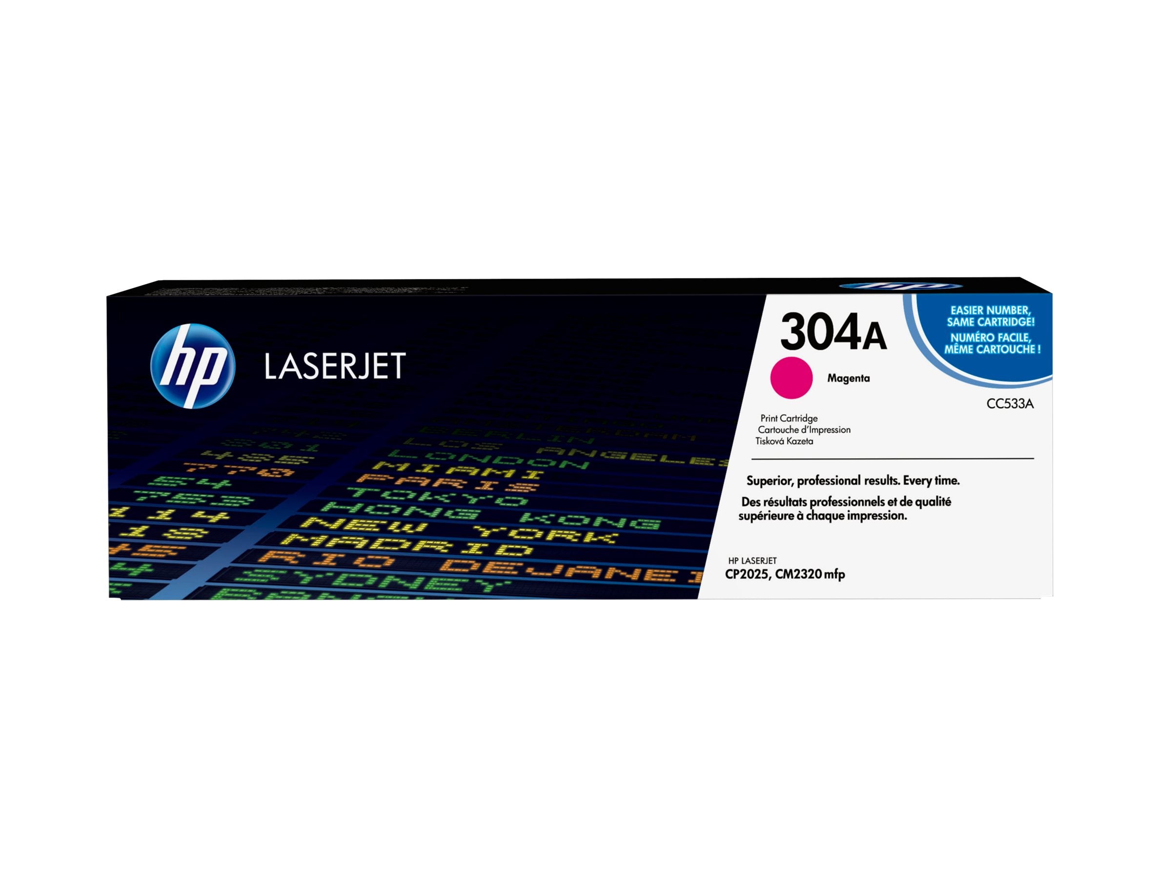 HP 304A original Colour LaserJet Toner cartridge CC533A magenta standard capacity 2.800 pages 1-pack ColorSphere
