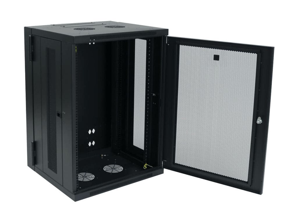 EATON TRIPPLITE 18U Wall Mount Rack Enclosure Server Cabinet Hinged w/ Door & Sides Rack cabinet wall mountable Black 18U 19