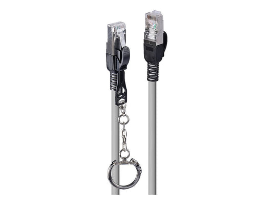 LINDY 0.3m Cat.6A S/FTP Security Network Cable Grey