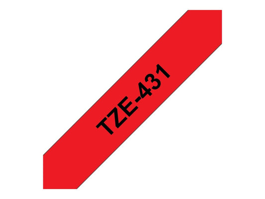 BROTHER P-TOUCH TZE-431 noir sur rouge 12mm
