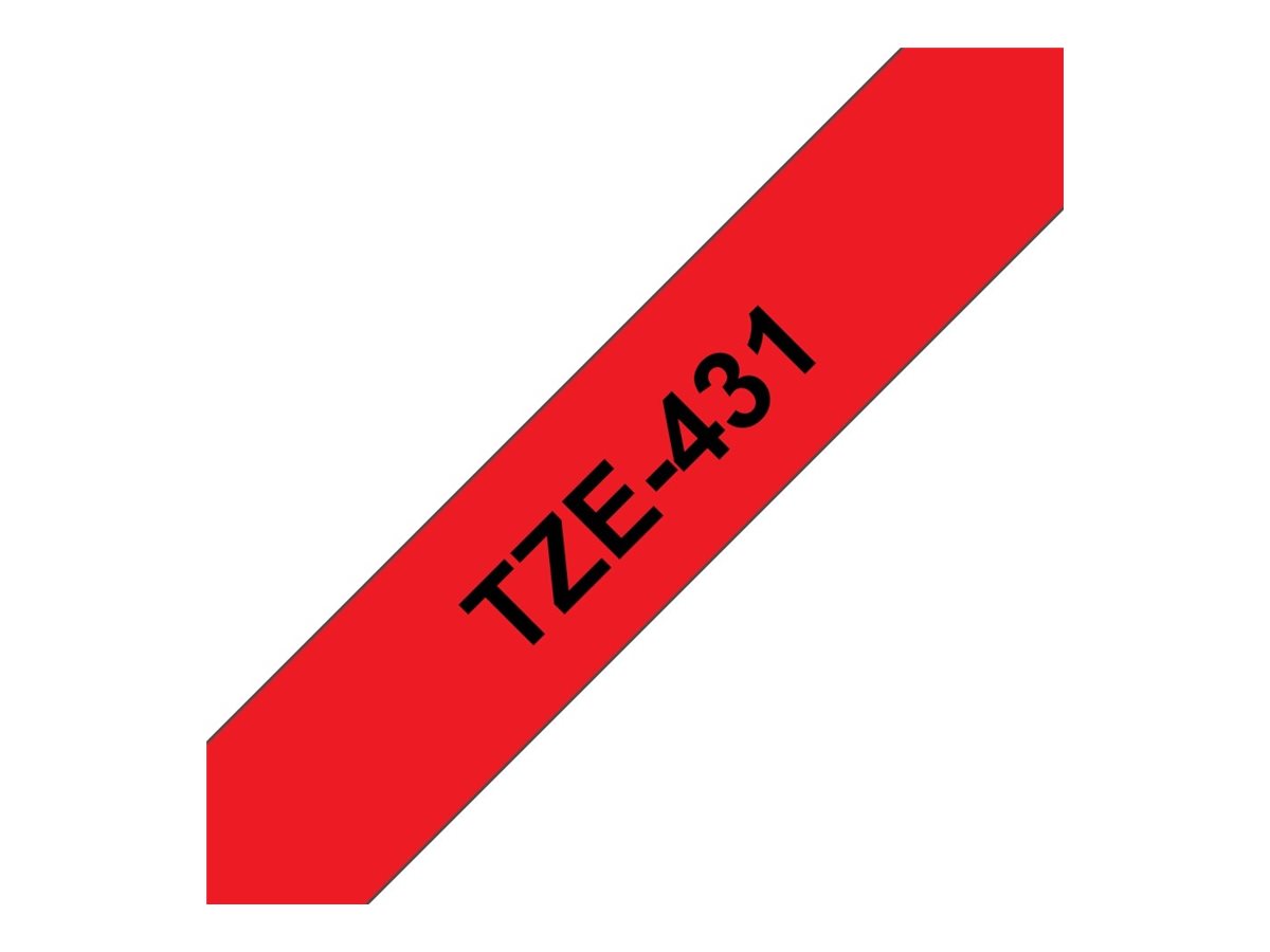 Tape/12mm black on red f P-Touch TZE