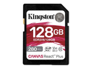 KINGSTON 128Go Canvas React Plus SDXC UHS-II 280R/100W U3 V60 for Full HD/4K