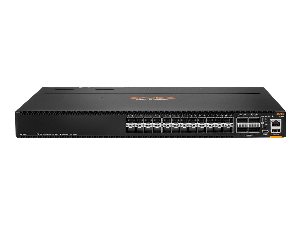 HPE Aruba Networking CX 8100 24x10G SFP+ 4x40/100G QSFP28 FB Airflow 3 Fans 2AC PSU SW Bundle EU en