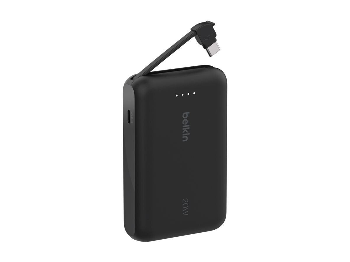 BELKIN 10k PD20w Integrated USB-C Cable Power Bank Black