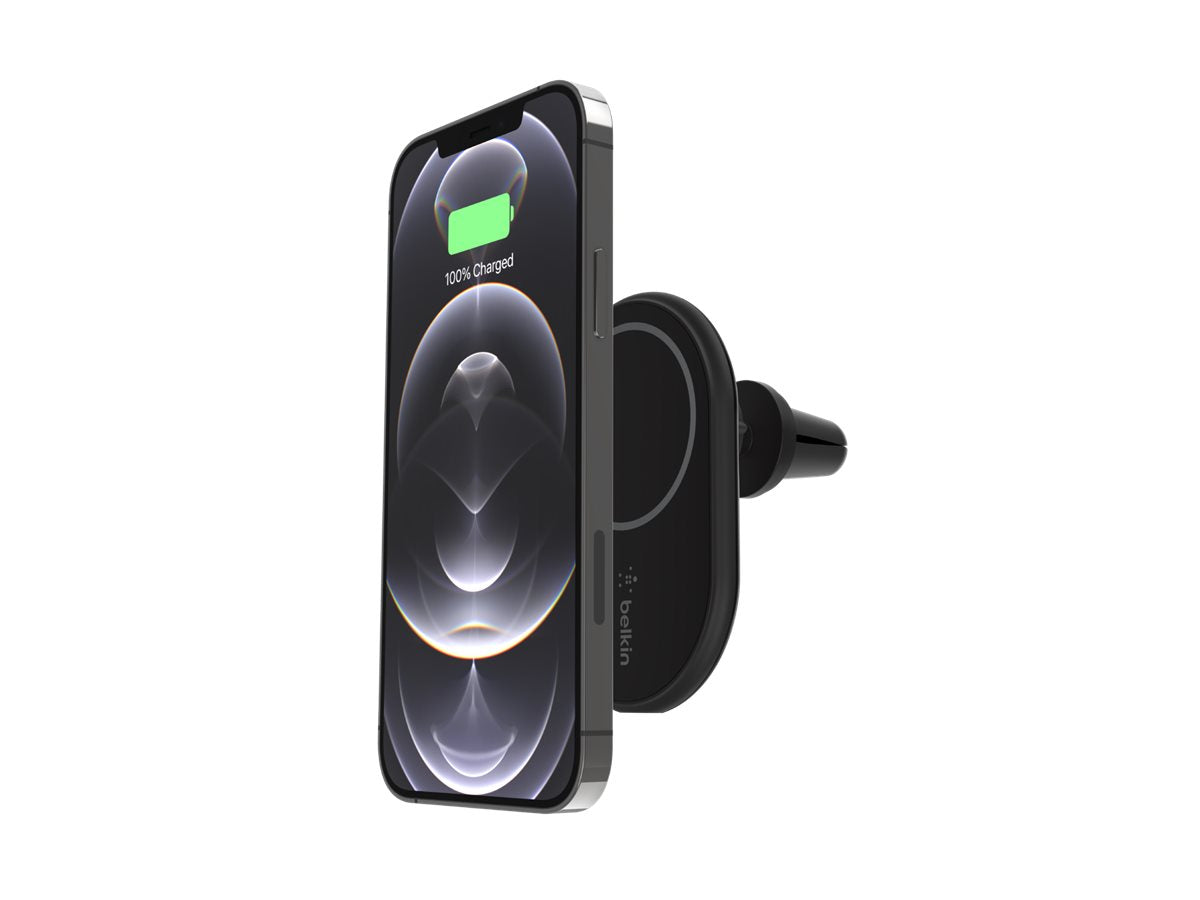 BELKIN BOOST CHARGE Magnetic wireless Car Vent Mount + Car Charger No CLA Black