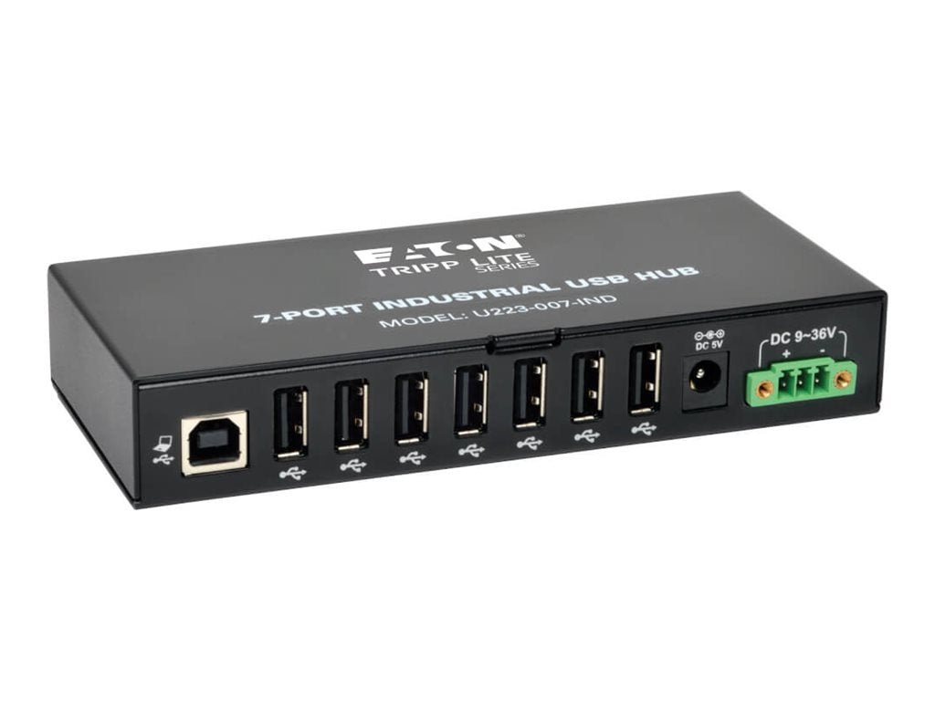 EATON TRIPPLITE 7-Port Rugged Industrial USB 2.0 Hi-Speed Hub w 15KV ESD Immunity Metal Mountable Hub 7 x USB 2.0