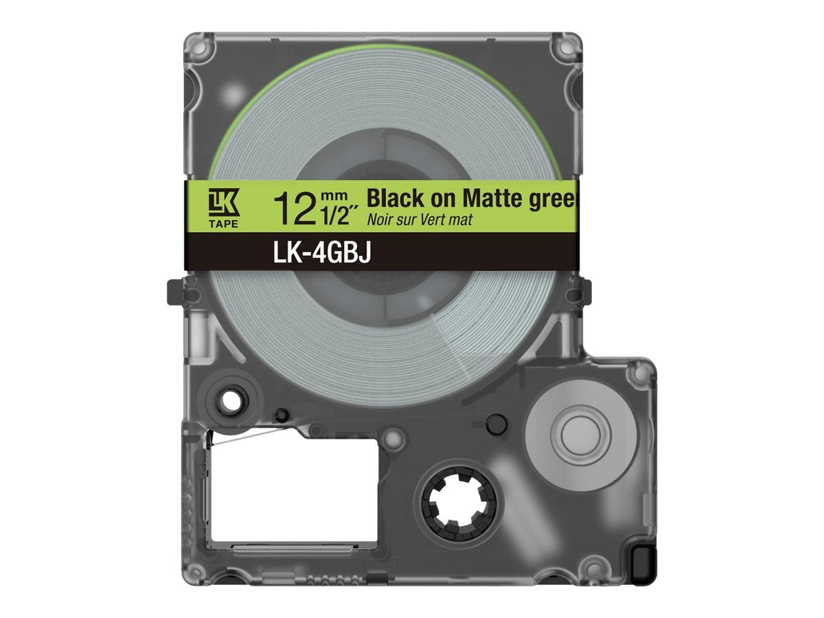 EPSON Matte Tape Green/Black 12mm 8m LK-4GBJ