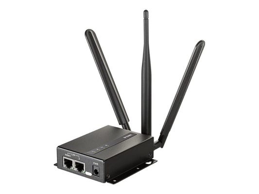 D-LINK 4G VPN LTE Cat 4 Industrial M2M Router Wi-Fi Dual SIM 2 External LTE Antennas 1 External Wi-Fi N Antenna 1 WAN/LAN FE Port