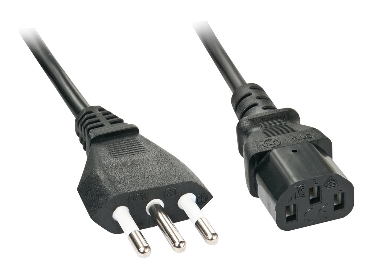 LINDY 0.7m IEC mains lead italy Italian mains plug - IEC320C13