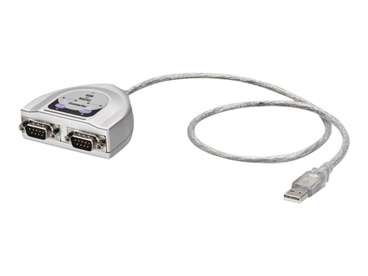 LINDY USB RS232 Converter 2 Port Simultaneously connect two RS-232 serial devices to your USB ready PC or Mac FTDI-Chip