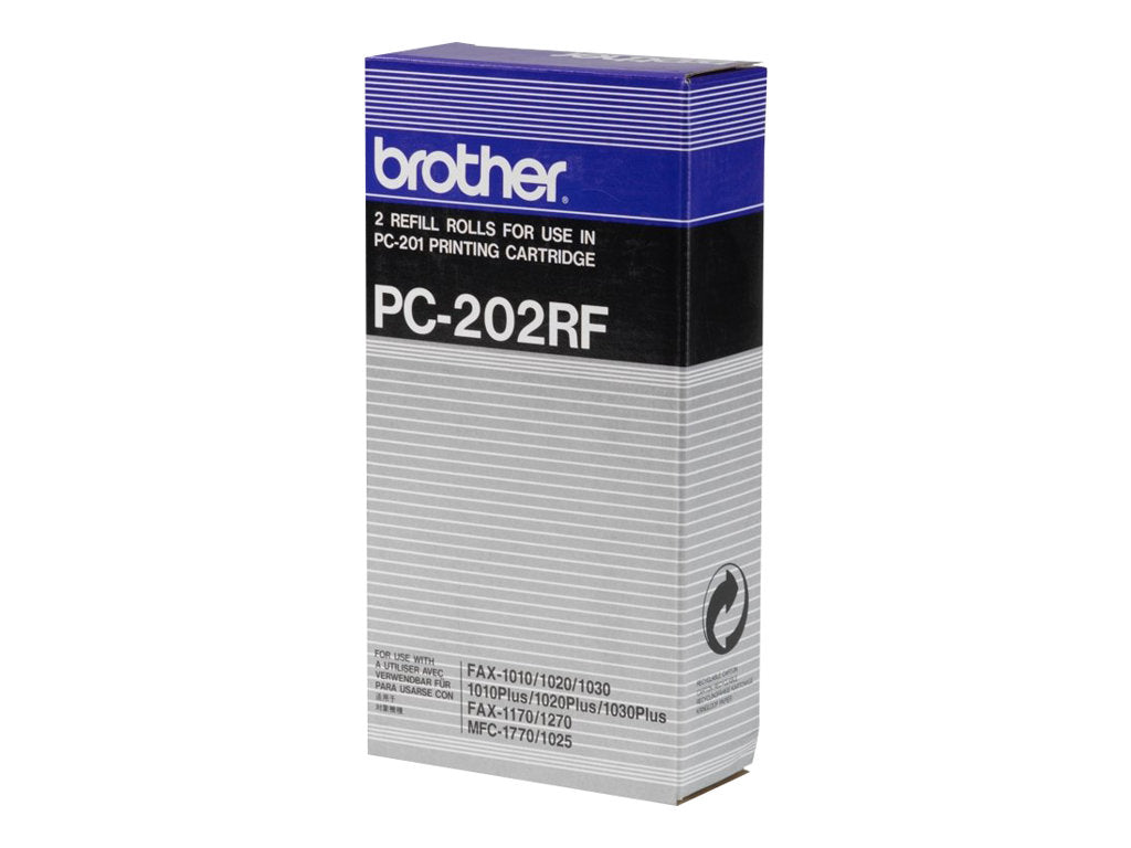 BROTHER PC-202RF rouleau de transfert noir 420 pages refill pack de 2