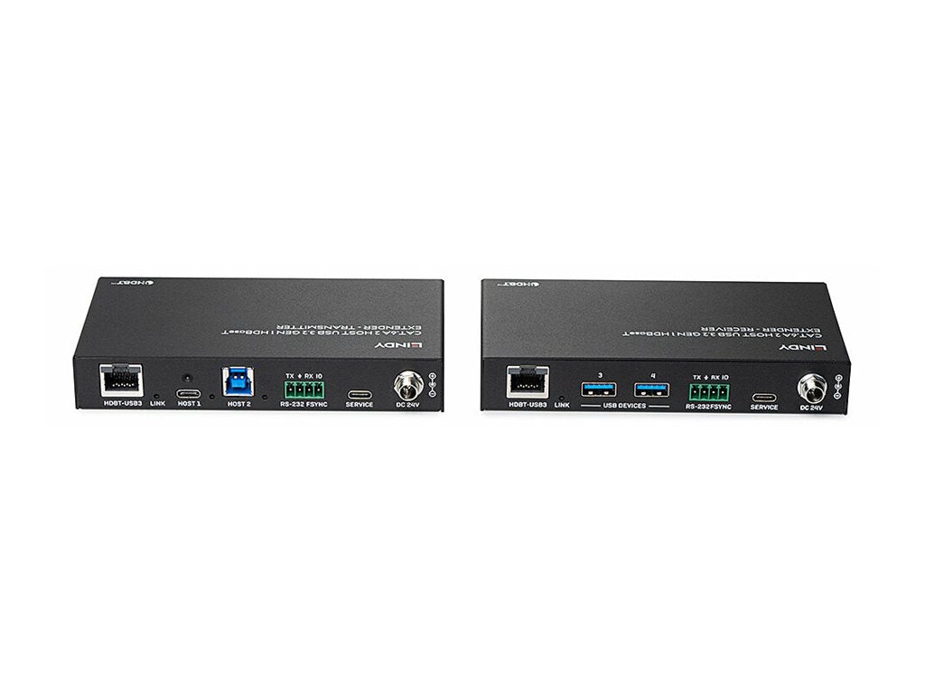LINDY 100m Cat.6A 2 Port USB 3.2 Gen 1 HDBaseT Extender