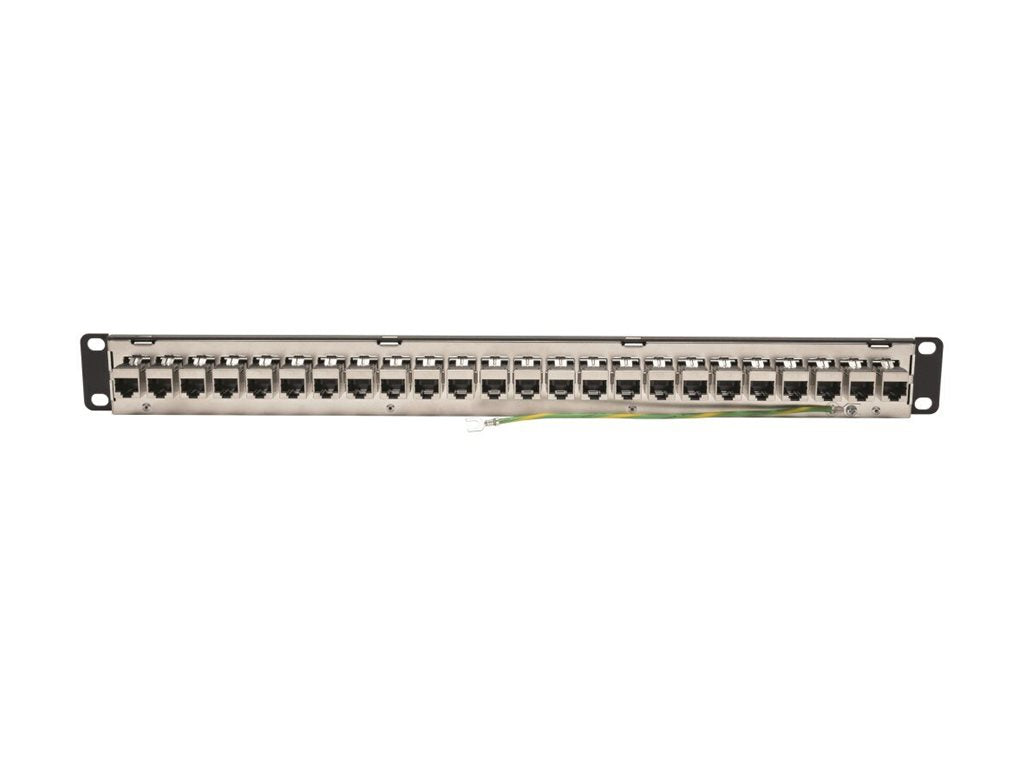 EATON TRIPPLITE 24-Port Cat6a Patch Panel Shielded Feedthrough Rackmount RJ45 1U Patch panel CAT 6a STP RJ-45 X 24 1U 19 TAA