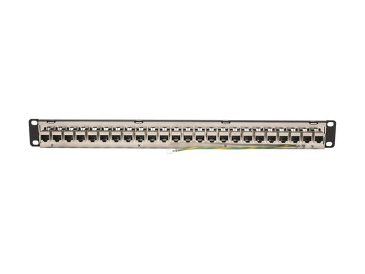 EATON TRIPPLITE 24-Port 1U Rack-Mount STP Shielded Cat6a Feedthrough Patch Panel RJ45 Ethernet TAA