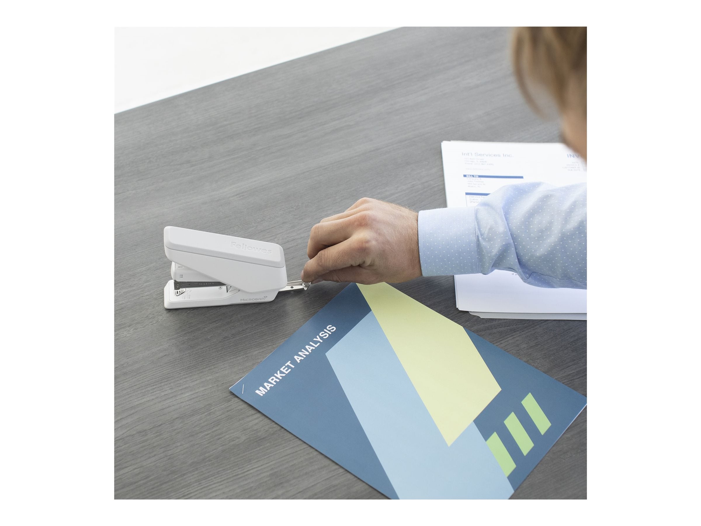 FELLOWES LX840 Half Strip Stapler White