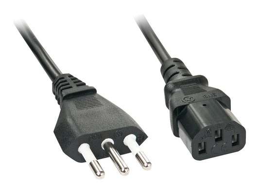 LINDY 0.7m IEC mains lead italy Italian mains plug - IEC320C13