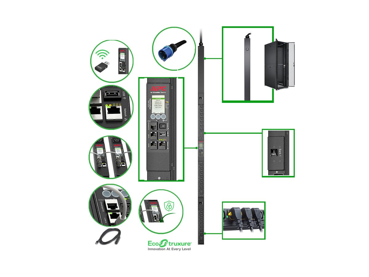 APC Rack PDU 9000 Switched ZeroU 32A 230V 21 C13 3 C19