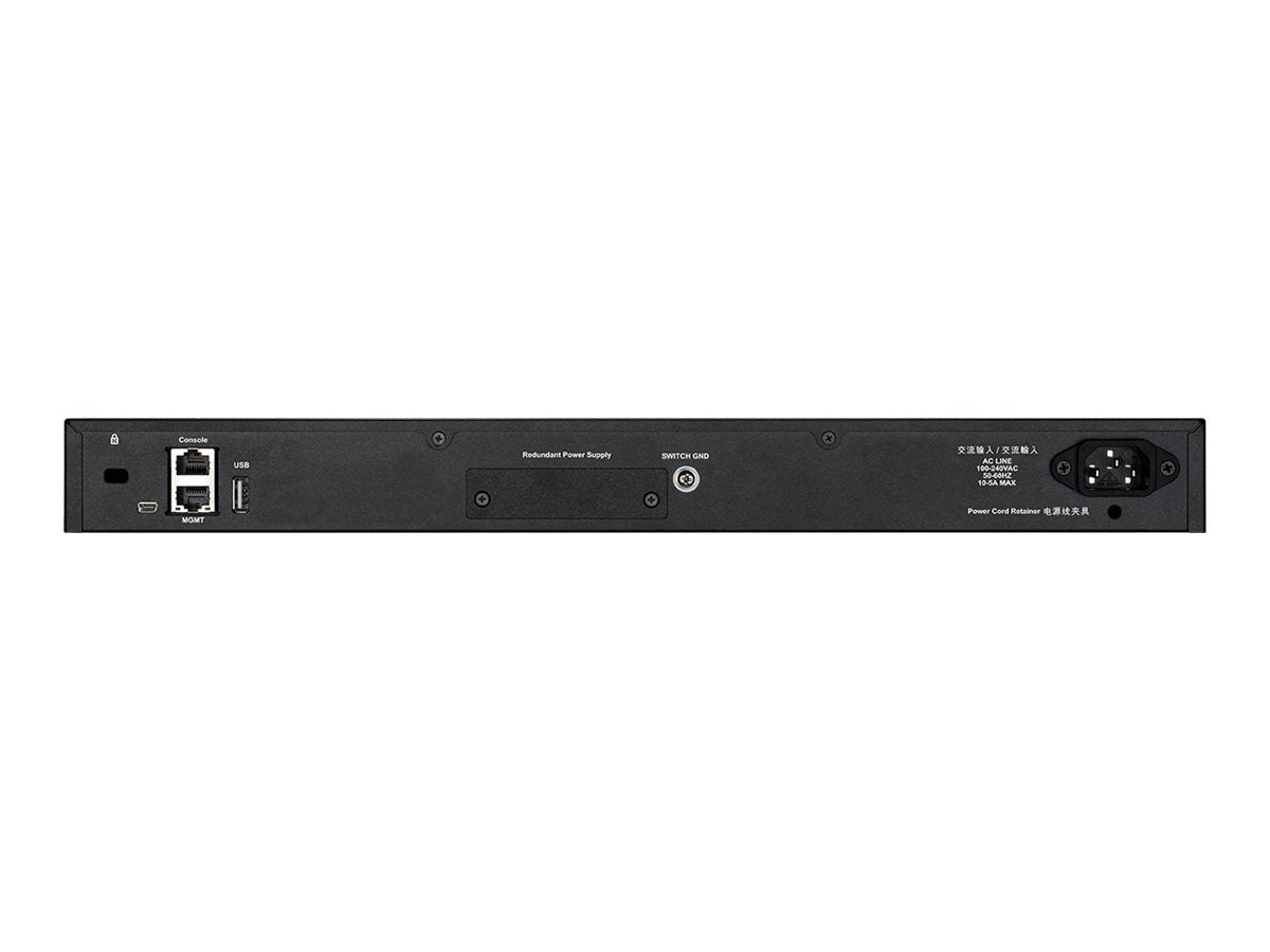 D-LINK Switch L3 Light 48 Gigabit PoE/PoE+ Ports & 2 10GBASE-T Ports & 4 10GbE SFP+ Ports 370W PoE Budget 740W with DPS-700