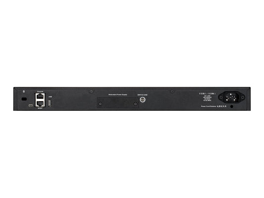 D-LINK Switch L3 Light 48 Gigabit PoE/PoE+ Ports & 2 10GBASE-T Ports & 4 10GbE SFP+ Ports 370W PoE Budget 740W with DPS-700