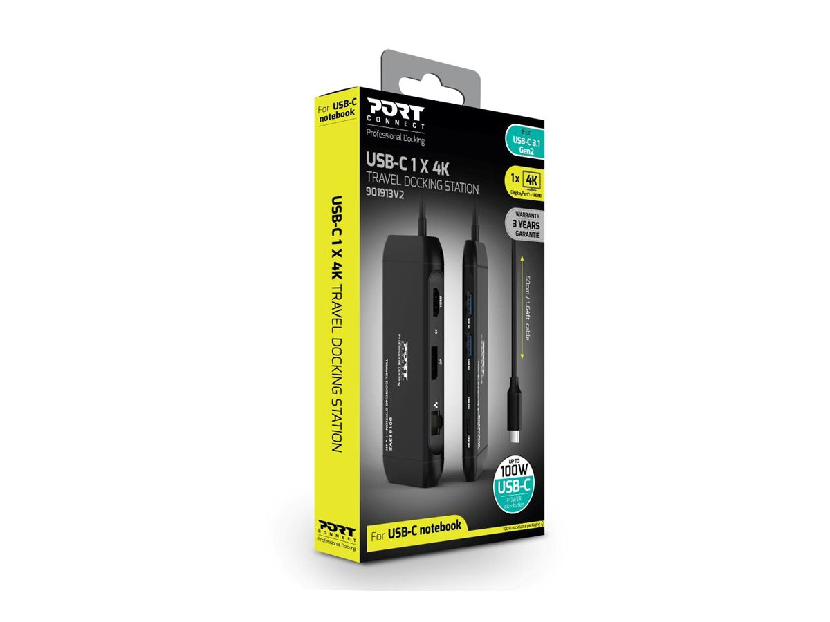 PORT DESIGNS Docking Type C Travel 1x 4K PD 100W DP or HDMI