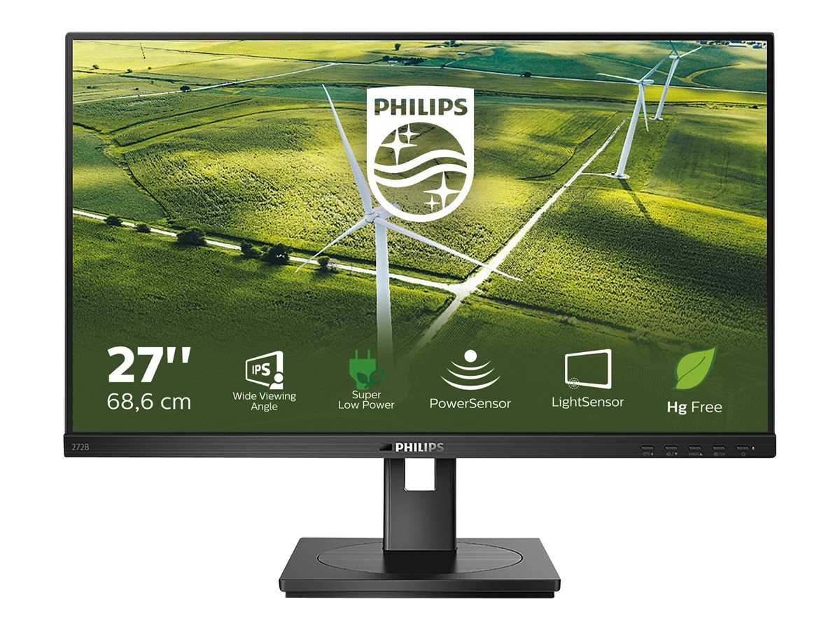 PHILIPS 272B1G/00 Ecran faible consommation - 27''-1920 x 1080 Full HD- 75 Hz - IPS - 250 cd/m-4 ms - HDMI, DVI-D, VG DP , HP