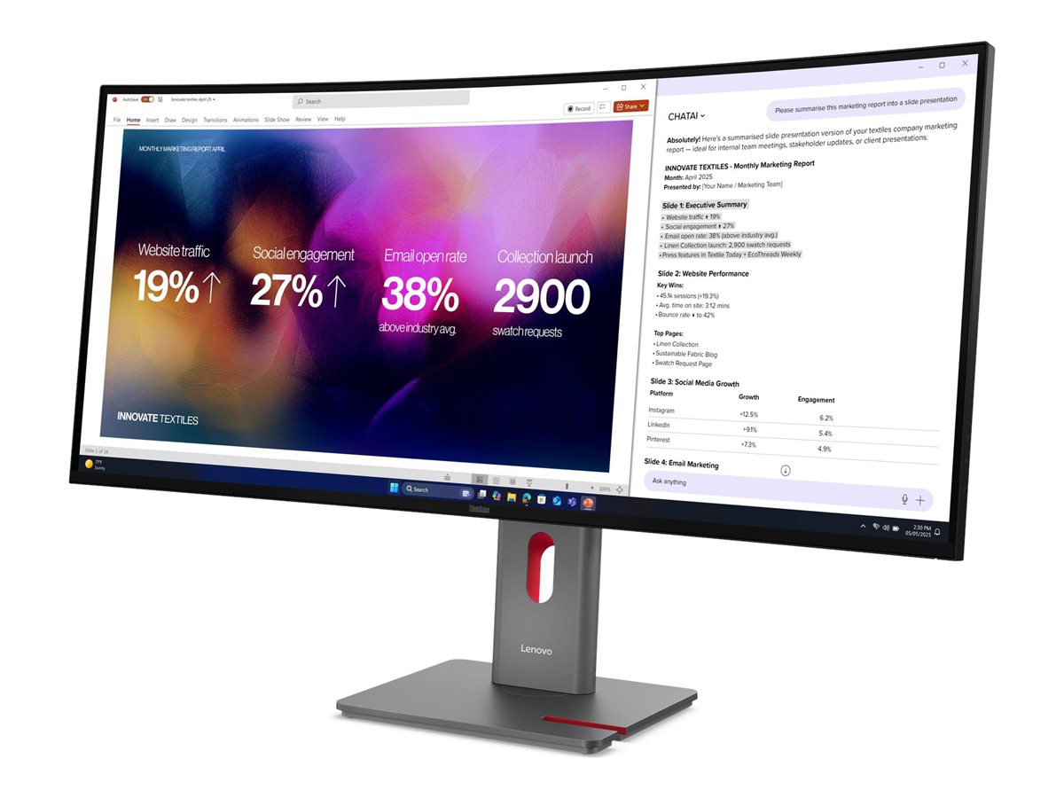 LENOVO ThinkVision P40WD-40 40p ECO-IPS 5120 x 2160 21:9 120Hz 300cd/m2 8ms HDMI DP