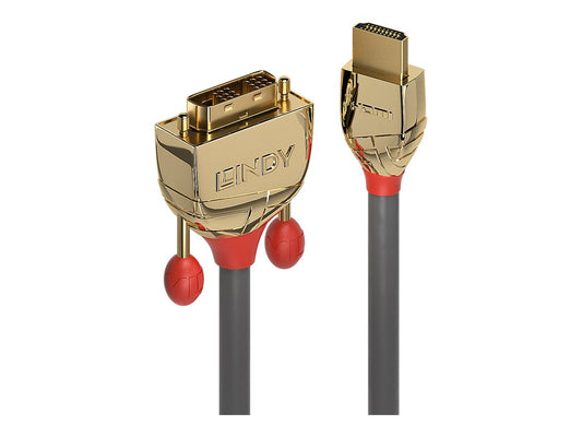 LINDY 15m Gold HDMI to DVI-D-Cable HDMI to DVI-D 18+1 connector