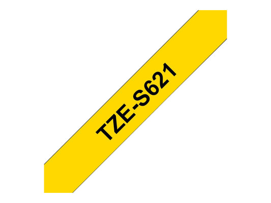 BROTHER P-TOUCH TZE-S621 noir sur jaune  9mm extra gluey