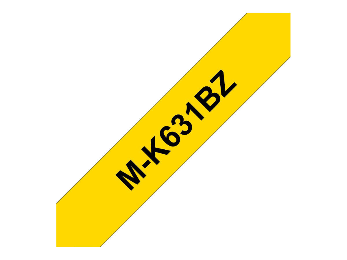 BROTHER Ruban MK631BZ, 12mm Noir sur fond Jaune, Non laminé, 8M