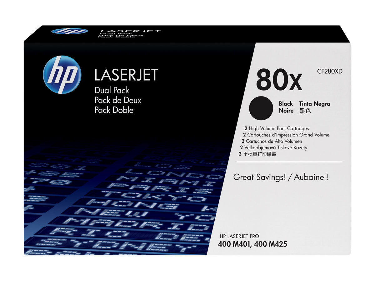 HP 80XD original Toner cartridge CF280XD black high capacity 2 x 6.900 pages 2-pack