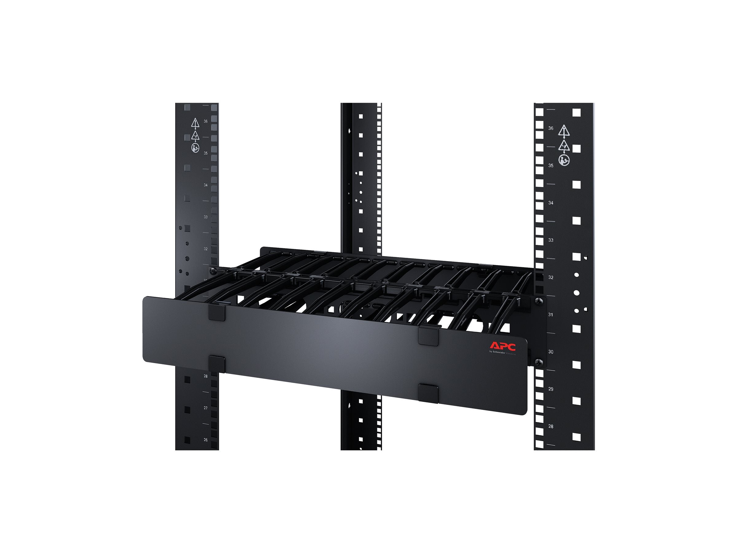 APC Horizontal Cable Manager Single-Sided with Cover Rack cable management kit Black 1U 19 TAA Compliant