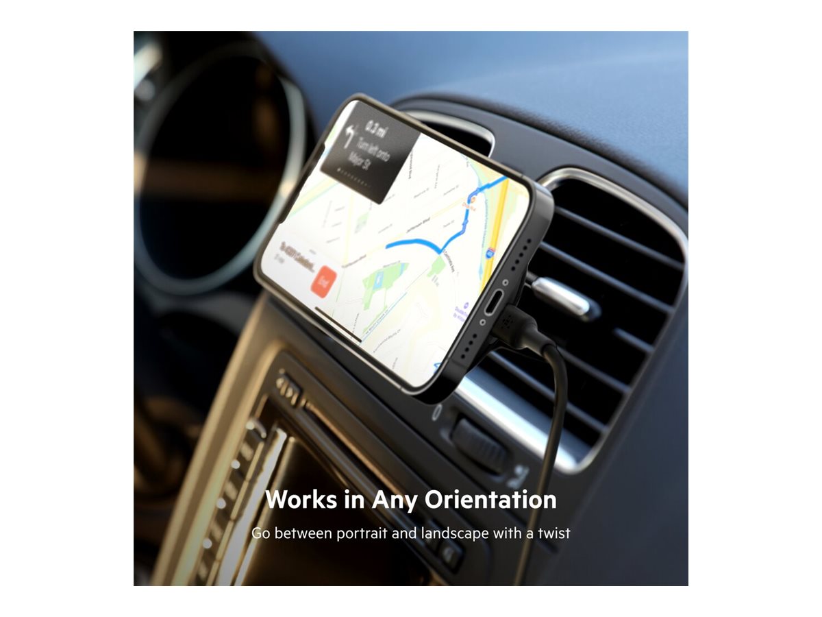 BELKIN BOOST CHARGE Magnetic wireless Car Vent Mount + Car Charger No CLA Black