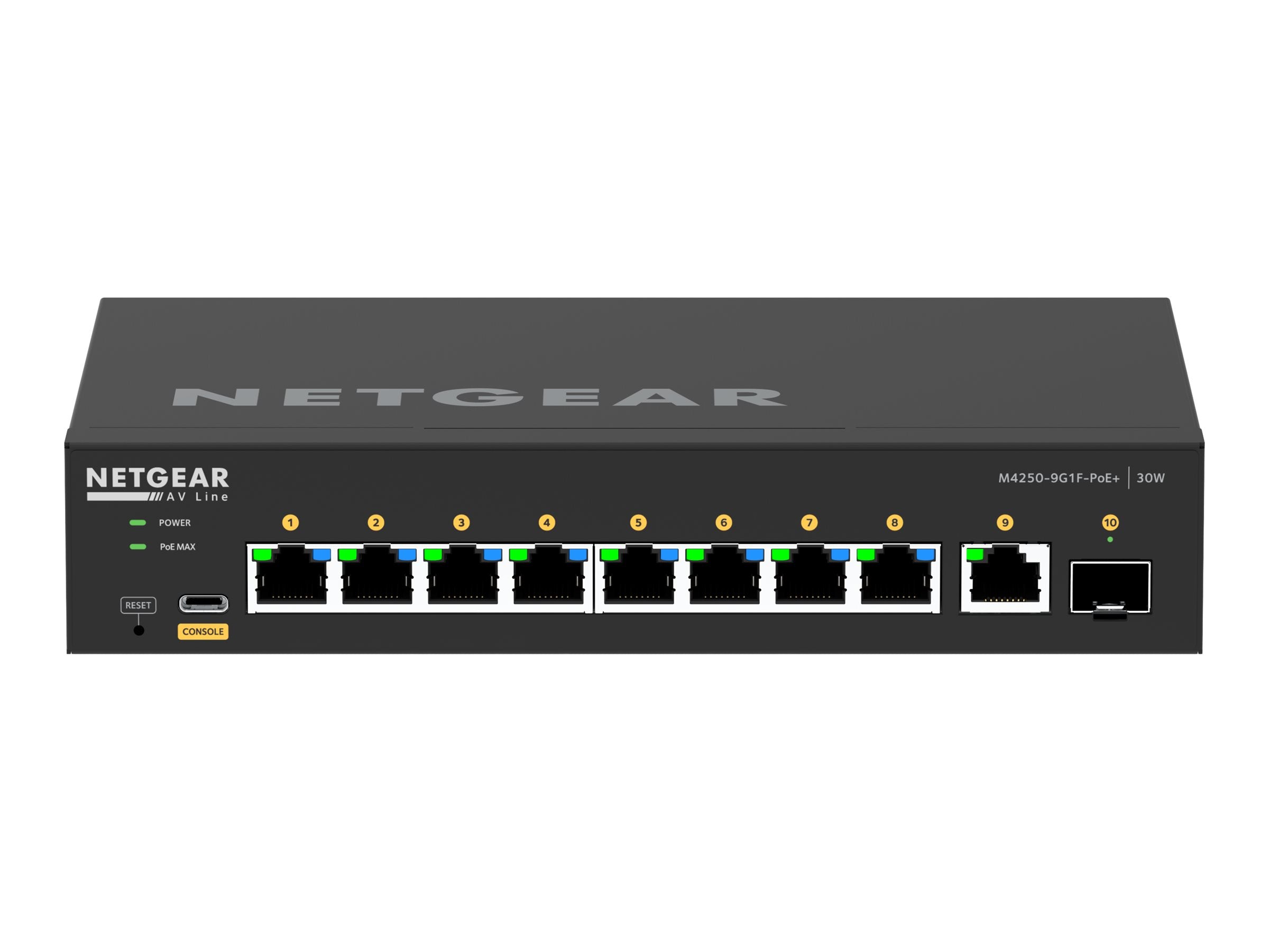 NETGEAR 10PT M4250-9G1F-POE+ Managed Switch